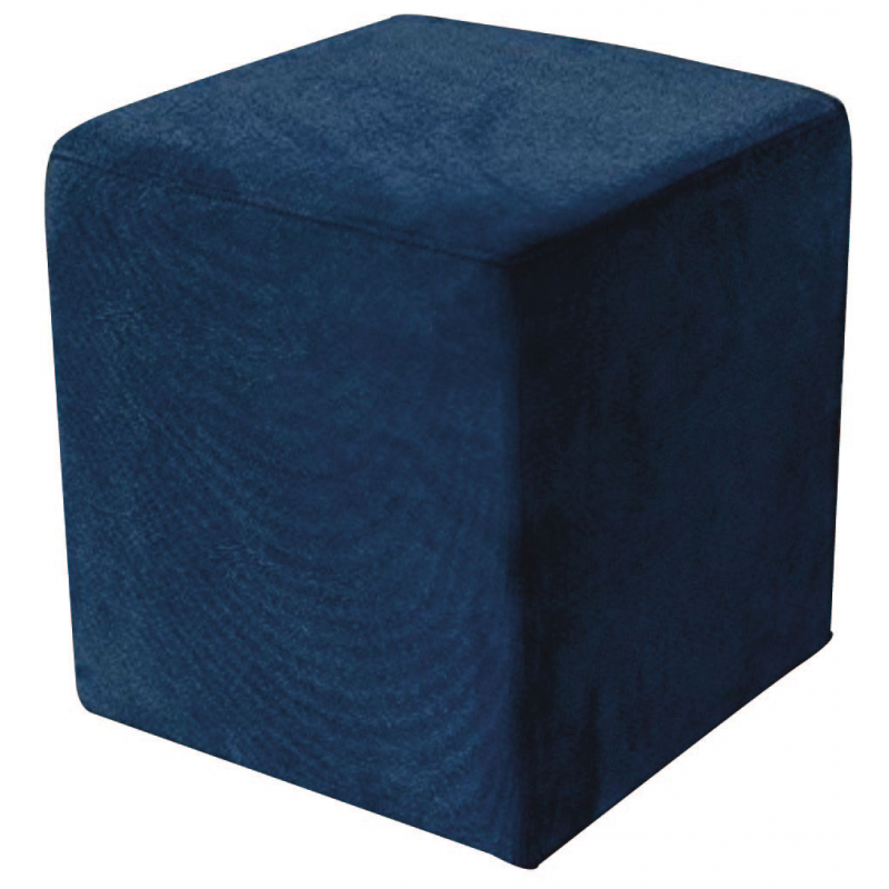 Pouf quadrato in velluto blu 30x30